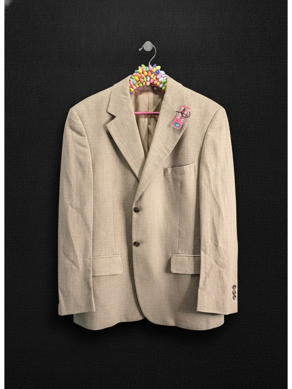 Arden Men's Linen Wool Blend Blazer Beige Size 44R Classic